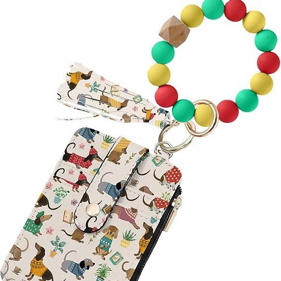 oly-0310a7a07440a69f3dad5f295d1aee80 Wholesale Pastoral Style PU Wallet Keychain with Wrist Strap and Card Holder Stylish Everyday Accessory