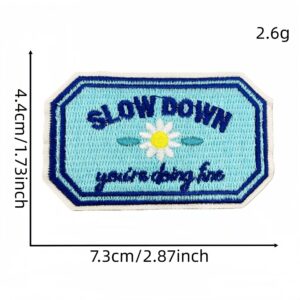 Blue english fabric patch 9#