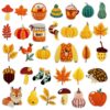 Wholesale Autumn Harvest Embroidered Cloth Stickers Pumpkin Maple Leaf Party Decorative Accent for Clothes