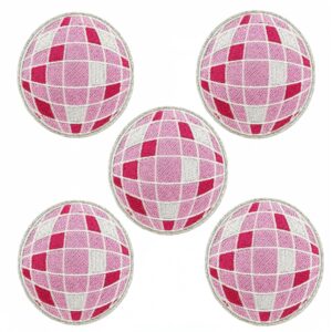 Wholesale Cartoon Pink Planet Plaid Embroidery Patch Fashion Decorative Iron-On Accessory for DIY Gift
