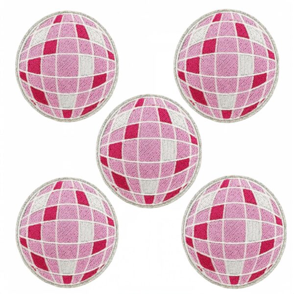 Wholesale Cartoon Pink Planet Plaid Embroidery Patch Fashion Decorative Iron-On Accessory for DIY Gift