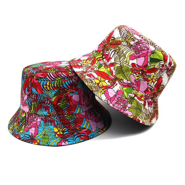Wholesale Tropical Banana Leaf Print Bucket Hat Women Sun Hat for Vacation Beach Summer