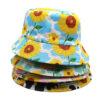 Wholesale Chic Double Sided Cow Print and Sunflower Bucket Hat Sun Protection for Outdoor Gift