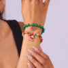 oly-0334cffbfd1a071e5e0870a832c7daa6 Wholesale Fashion Alloy Christmas Bracelet Set with Santa and Tree Charms, Jewelry Gift for Women