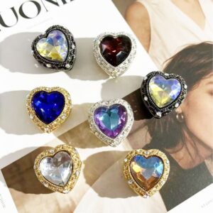 Wholesale Alloy Double Sided Mixed Color Heart Charms for DIY Phone Keychains Bag Chains Craft Supplies