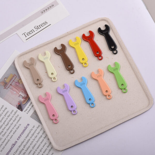 oly-03570bb70859b0548264a51c9aa2a5c5 Wholesale Cat Shaped Wrench Pendant Alloy Mixed Colors DIY Phone Charm Jewelry Accessory
