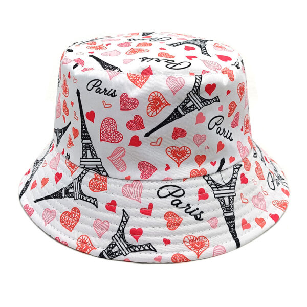 oly-036131f92ec872d4553074b049fc1287 Wholesale Digital Print Fisherman Bucket Hat Love Tower Pattern Sun Hat Casual Fashion Accessory
