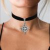 oly-03683b950aafe0c022a898d33d061ddb Wholesale Velvet Chain Pendant Necklace Silver Cloth Pendant Nordic Style Boutique Resale Jewelry Accessory Gift