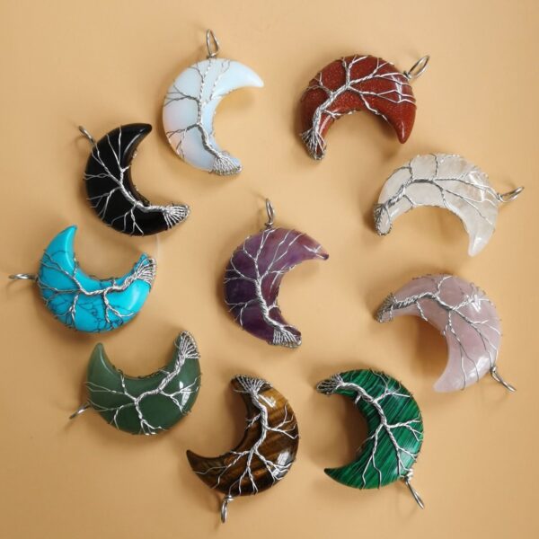 oly-038b71c503fec39cda39896ba60c54cf Wholesale Handmade Crystal Tree of Life Moon Necklace Jewelry Gift