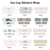 Wholesale 8pcs Lovely Puppy Paw Doodle 3oz Cup Stickers Wrap
