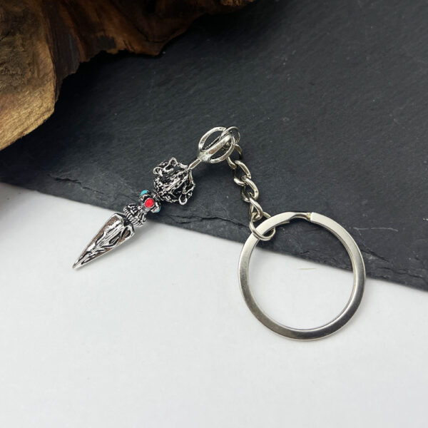 Wholesale Silver Vajra Metal Pendant Keychain for Everyday Use
