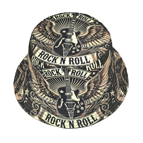 Wholesale Unisex Guitar Print Bucket Hat for Music Festival Outdoor Sun Hat Trendy