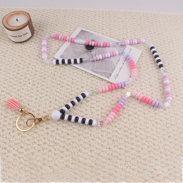 oly-03bcb2cb6d65c46a270acd31af9323db Wholesale Rainbow Heart Tassel Silicone Keychain Necklace Fashion Accessory Gift