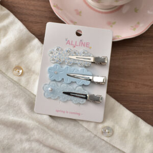 3# blue flower type seamless clip-3pcs