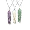 Wholesale Handmade Life Tree Natural Crystal Pendant Necklace Trendy Fashion Accessory Gift
