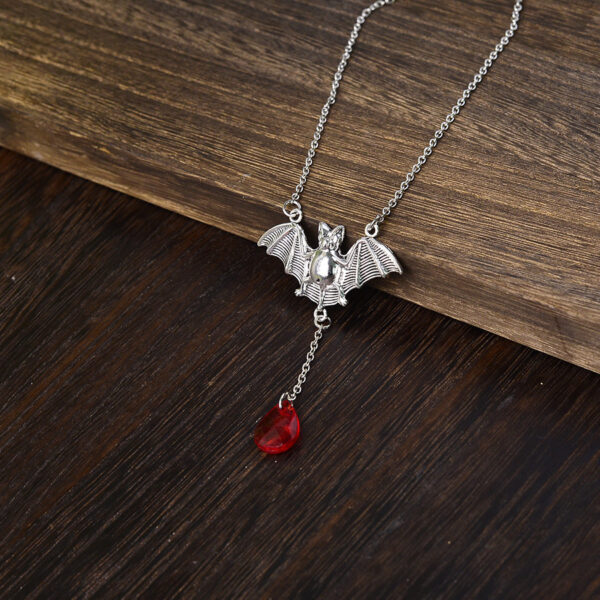 oly-03df842c86679c062b170ac13774b93a Wholesale Vintage Bat Earrings Necklace Set Gothic Halloween Jewelry Gift