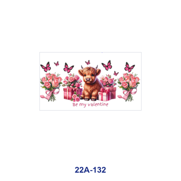 oly-04042c5bfe83aad0afb1386b1e926104 Wholesale 5pcs Valentine Fluffy Farm Calf Heart Rose Butterfly Rainbow Romantic Mixed Print 16oz Cup UV DTF Wraps