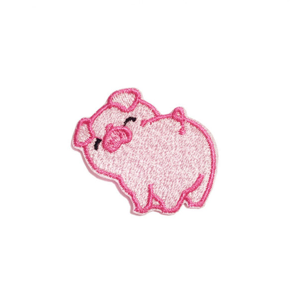 Wholesale Embroidered Patches Pink Cute Pig Cartoon Applique for Clothing Decoration Boutique Accessories 9 Pack