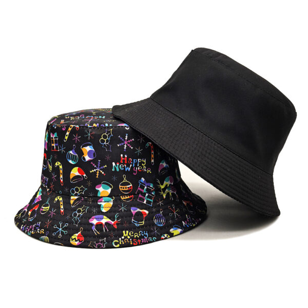 oly-0461e42b7c6a0ec137463bcf0cc1f33b Wholesale Christmas Retro Printed Double Sided Fisherman Hat Sun Protection Fashion Accessory Gift
