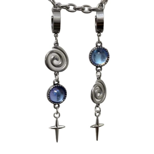 oly-0463a1b3499335bf4df795f5a051c0ab Wholesale Glass Star Geometric Spiral Earrings, Chic Jewelry Accessory for Casual Wear