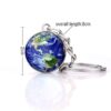 Wholesale Boutique Solar System Glass Ball Keychain Metal Key Ring for Wedding Gift