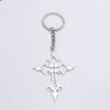 Wholesale Gothic Flame Hollow Cross Keychain Zinc Alloy Pendant Bag Charm Accessory
