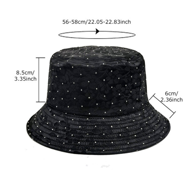 Wholesale Fashion Rhinestone Floral Print Bucket Hat Sun Protection Casual Gift