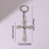 Wholesale Silver Cross Alloy Key Ring Boutique Jewelry Accessory for Women
