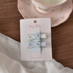 2 # Blue bow flower-2pcs