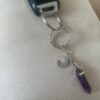 Wholesale Crescent Moon Amethyst Crystal Keychain Trendy Bag Charm for Gift or Boutique Resale