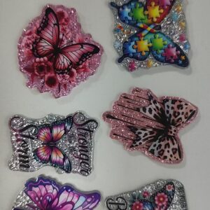Wholesale 30pcs Butterfly Random Series Acrylic Flat Back Mbellishments Suitable for DIY Badge Reels Phone Holders
