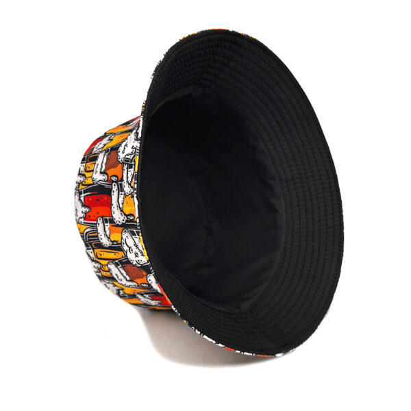Wholesale Retro Beer Pattern Bucket Hat Sun Protection Fashion Accessory for Women Boutique Gift