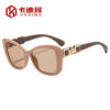 oly-04d9afefc68bde07802522c1880d03f3 Wholesale Butterfly Pearl Inlay Sunglasses UV400 Protection Black Frame Grey Lens Boutique Accessory