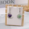 oly-04e564b878ccdf62f25f6b4ec0ccf999 Wholesale Heart Moon Hand Wrapped Keychain Bag Charm with Green Aventurine Crystal Stylish Car Key Accessory
