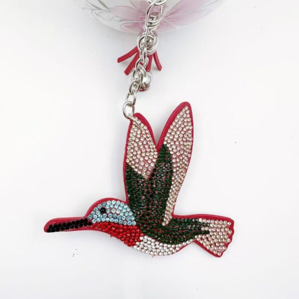 Wholesale Rhinestone Hummingbird Tassel Keychain Fashion Accessory Boutique Resale