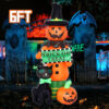 Wholesale Polyester Halloween Inflatable Pumpkin and Black Cat Decoration for Party