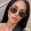 oly-050f3f364d4fa673650932d2841883f8 Wholesale Metal Polygon Ring Design Sunglasses Women UV400 Outdoor Sun Protection Fashion Accessory