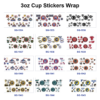 Wholesale 8pcs Sports Sign Print Pattern 3oz Cup Stickers Wrap OLY Exclusive