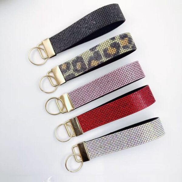 Wholesale Rhinestone Wristlet Keychain Aluminum Alloy Fashion Bag Charm Wedding Gift