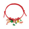 Wholesale Alloy Christmas Bracelet Set Hand Woven Bell Deer Cane Pendant Fashion Accessory for Women