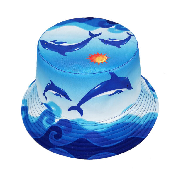 Wholesale Dolphin Print Fisherman Hat Sun Protection Beach Hat for Women