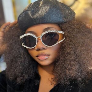 Wholesale Rhinestone Cat Eye Sunglasses Boutique UV400 Sun Protection Glasses