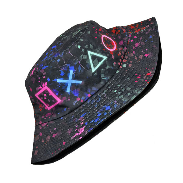 Wholesale Vintage Geometric Print Bucket Hat Reversible Sun Hat for Outdoor Casual Wear