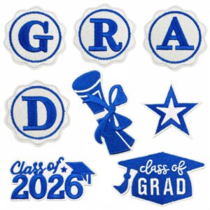 Wholesale Embroidered Graduation Cloth Patch Blue Decorative Badge for Clothing Bags Everyday Use