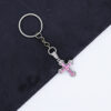 Wholesale Stylish Rhinestone Cross Keychain Pendant Pink Jewelry Accessory for Car Keys