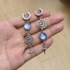 oly-0579be906fcbb7764bcbcc6362441bee Wholesale Glass Star Geometric Spiral Earrings, Chic Jewelry Accessory for Casual Wear