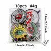 Wholesale Cartoon Devil Eye Embroidered Patches 18pcs Set Decorative Accent for Clothing Resale Gift