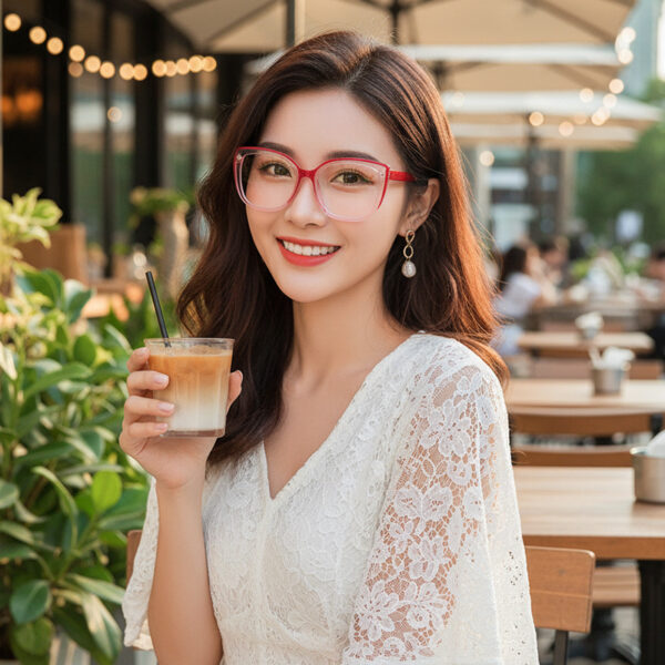 Wholesale Retro Cat Eye Fashion Glasses Anti Blue Light Black Red Frame Trendy Women's Eyewear