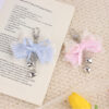 oly-05c583aebbc08f4a90e18647551109a8 Wholesale Lolita Style Pink Silicone Bag Charm with Heart Lace Bow Fashion Accessory Keychain