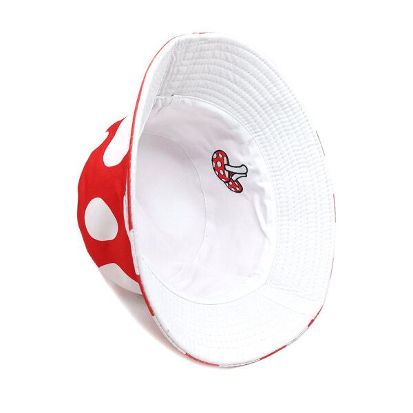 Wholesale Unisex Reversible Fisherman Hat with Red and White Mushroom Pattern Sun Protection